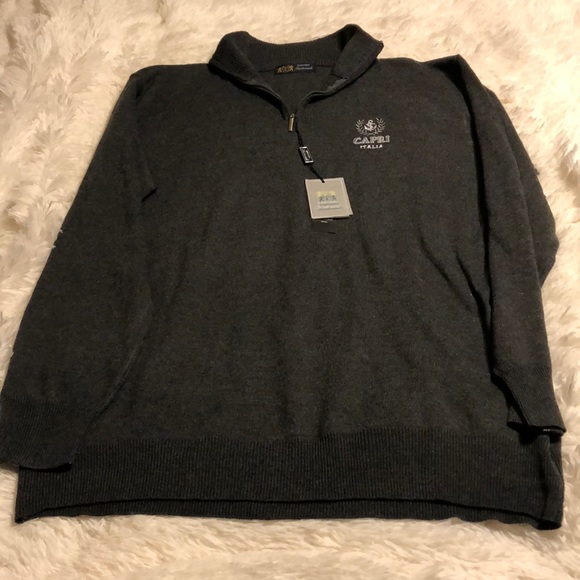 Emporio Sartoriale gray Capri zip sweater XL NWT - Picture 2 of 13